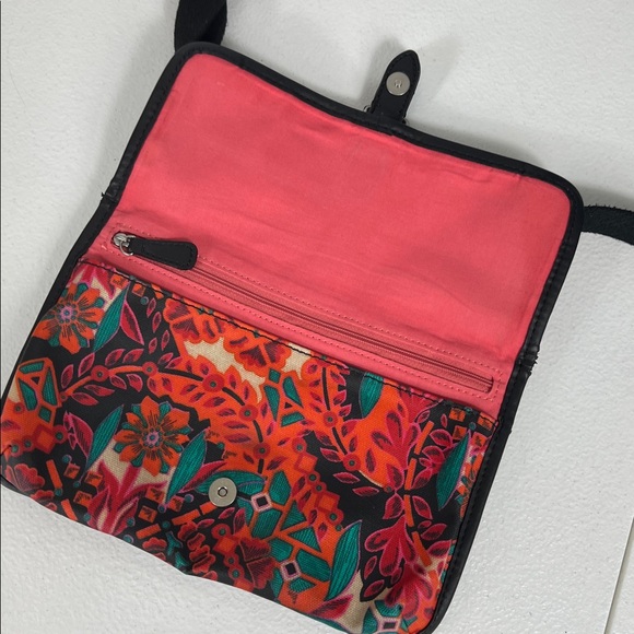 Fossil Keyper Small Crossbody Floral Orange & Teal - Picture 5 of 11